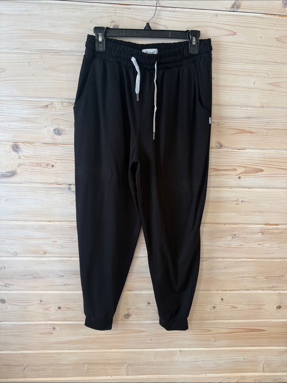 Women's Black Track Joggers with Drawstring Waist